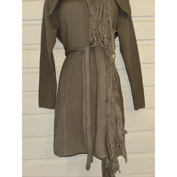 Chicos Black Label Wool Blend Belted Cardigan Sweater Size 2 - Picture 4 of 8